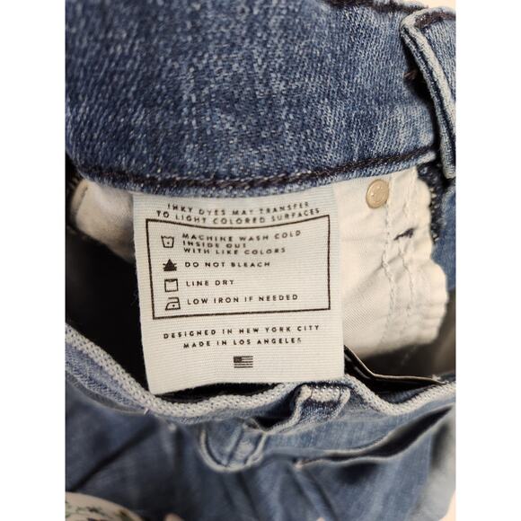 AYR Jeans The Bomb Pop Straight Ankle Womens Size 25 Blue Made in USA Raw Hem - Picture 8 of 13